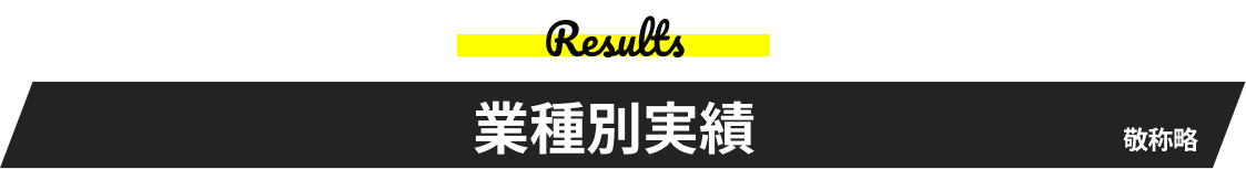 業種別実績（敬称略）